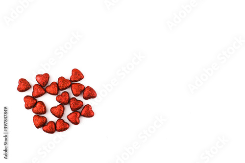 Small red hearts are symbol of Valentine s Day