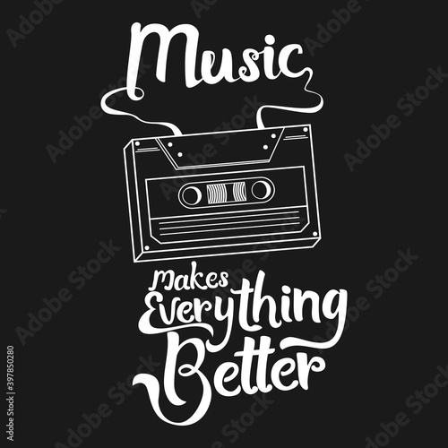 This Music Makes Everything Better Quote design is perfect for print and merchandising. You can print this design on a T-Shirt, Hoodie, Poster and more merchandising according to your needs.