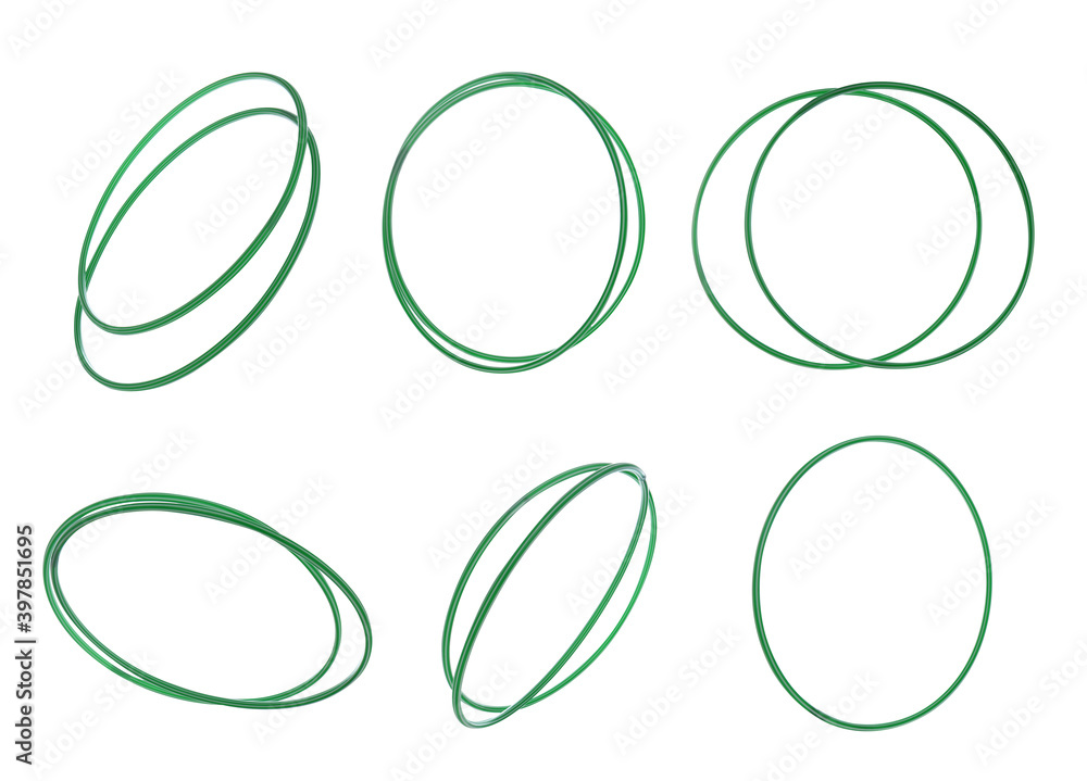 Set of hula hoops isolated on white