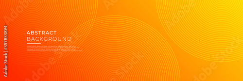 Abstract modern orange yellow white banner background gradient color. Yellow and orange gradient with circle halftone pattern curve wave decoration.

