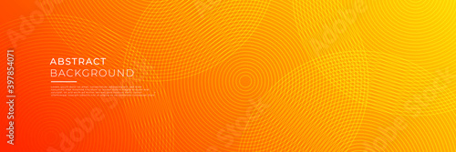 Abstract modern orange yellow white banner background gradient color. Yellow and orange gradient with circle halftone pattern curve wave decoration. 