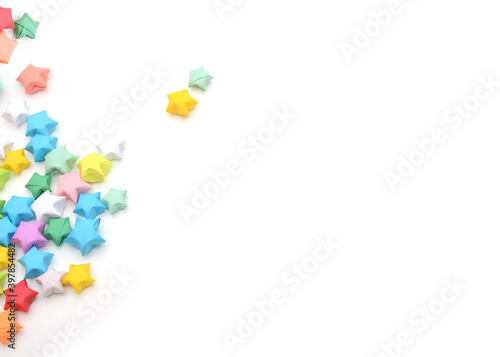 Colorful origami stars decoration