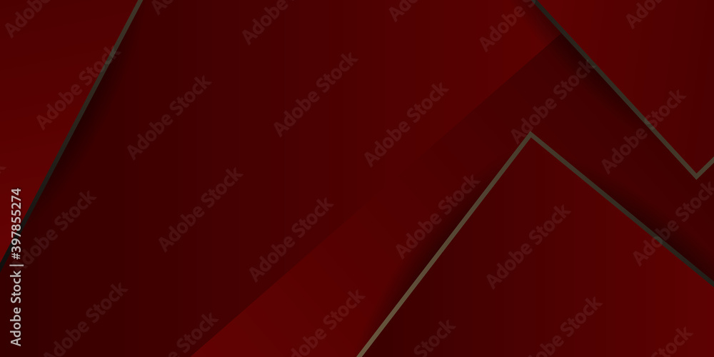 Abstract dark red and gold background with gold lines