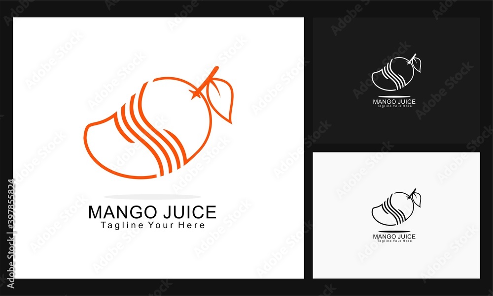 mango juice concept design vector logo mango juice concept design vector logo