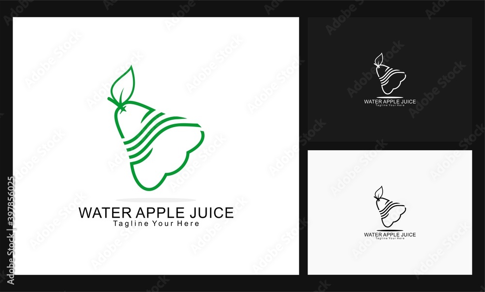 water apple juice concept design logo vector