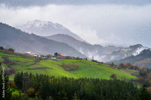 autumn scene of aramaio valley, basque country