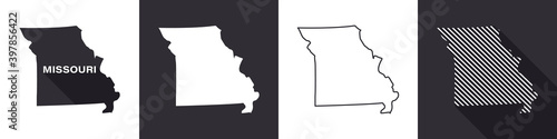 State of Missouri. Map of Missouri. United States of America Missouri. State maps. Vector illustration