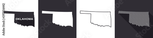 State of Oklahoma. Map of Oklahoma. United States of America Oklahoma. State maps. Vector illustration