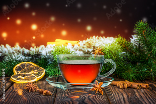 Obraz na płótnie Tea at Christmas w salonie