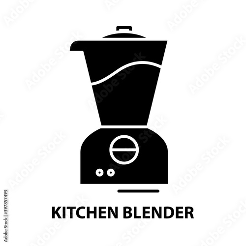 kitchen blender icon, black vector sign with editable strokes, concept illustration