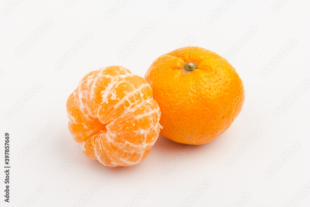 Mandarin-Honey Murcott oranges on white background, Golden orange to celebrate the Chinese festival. Mandarin-Honey Murcott oranges on white background, Golden orange to celebrate the Chinese festival.