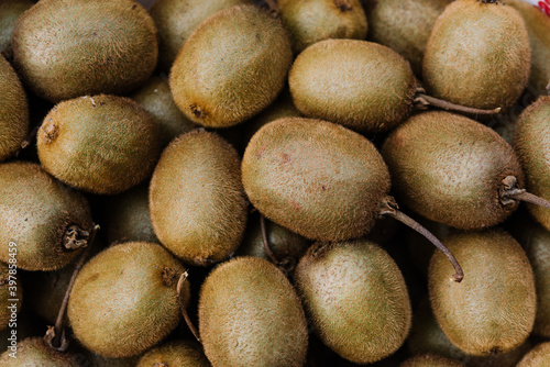 Top down view of a group of ripe kiwi kiwifruit  Actinidia deliciosa