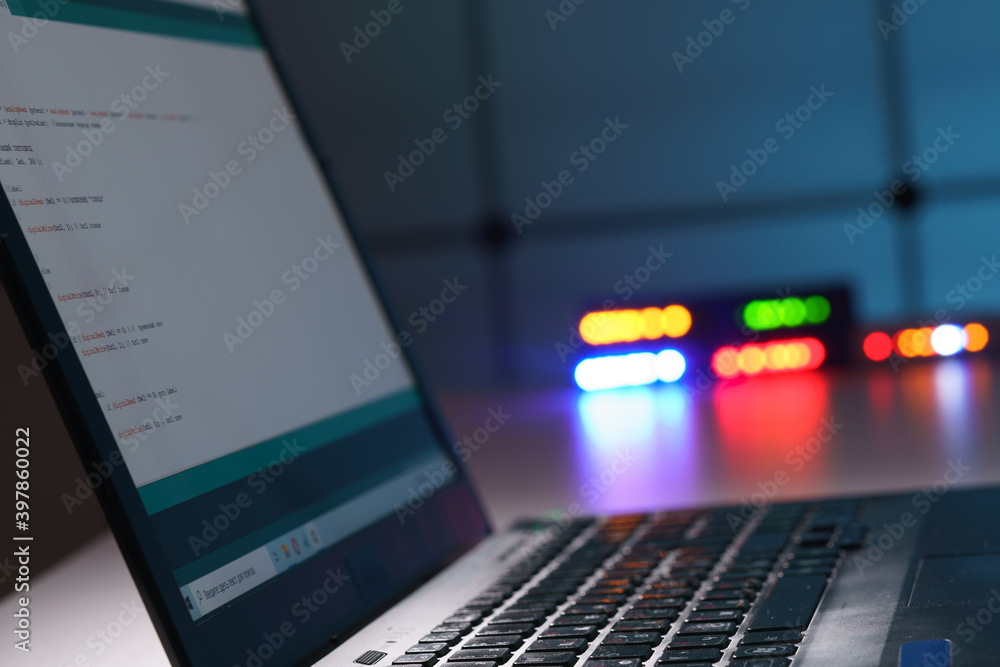 Computer program code on laptop screen Computer program code on laptop screen