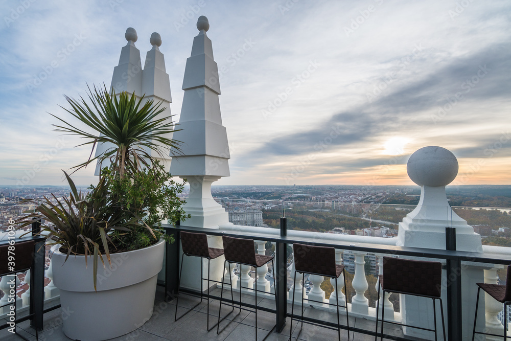 Cityscape of Madrid from the Spain Building (Spain Square)