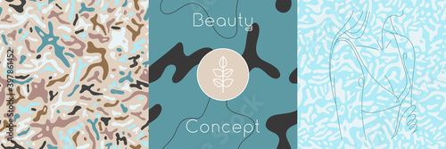 Spot pattern vector. Abstract animal skin pattern for fashion banner and trendy decoration, fabric, and textile design. Liquid blotch texture, splotch backdrop, zebra spot background. Beauty salon.