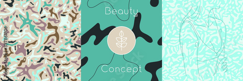 Spot pattern vector. Abstract animal skin pattern for fashion banner and trendy decoration, fabric, and textile design. Liquid blotch texture, splotch backdrop, zebra spot background. Beauty salon.