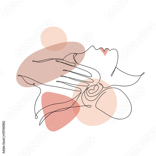 Abstract image of a woman with a leaf.