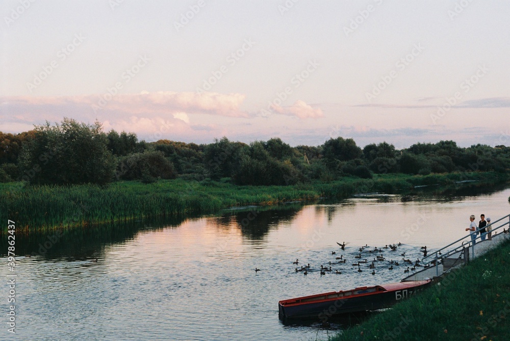 Fototapeta premium boat on lake