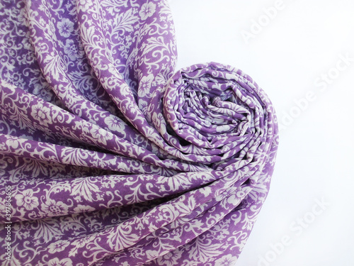 twirl pattern fabric photo white background