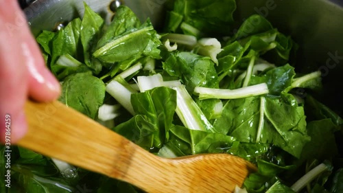 Young woman cutting vegetables in home kitchen to cook healthy and healthy green green 3