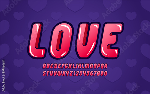 Red bold font, trendy rounded alphabet in the erotic style, modern italic letters and numbers, vector illustration 10EPS