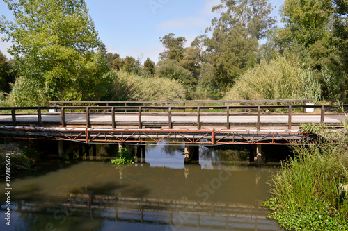 Old rural bridge over canal