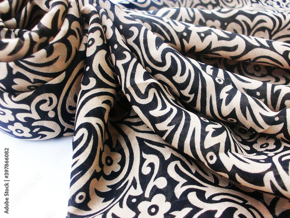 Fototapeta premium twirl pattern fabric photo white background