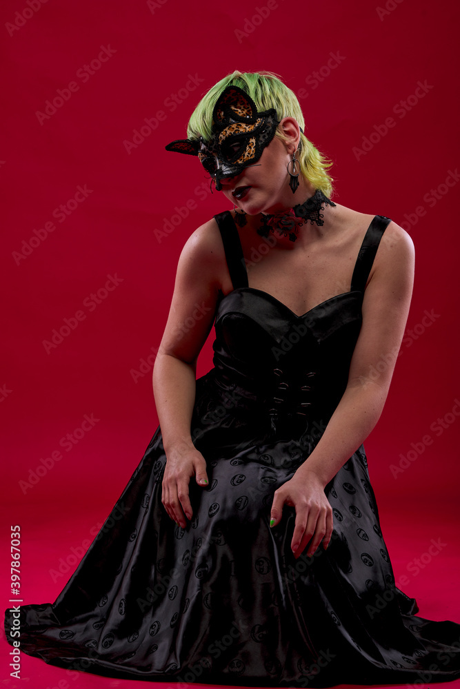 Woman dressed in gothic clothes, scary halloween Woman dressed in gothic clothes, scary halloween