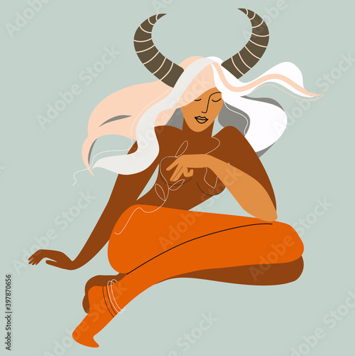girl with flowing hair - zodiac sign Taurus