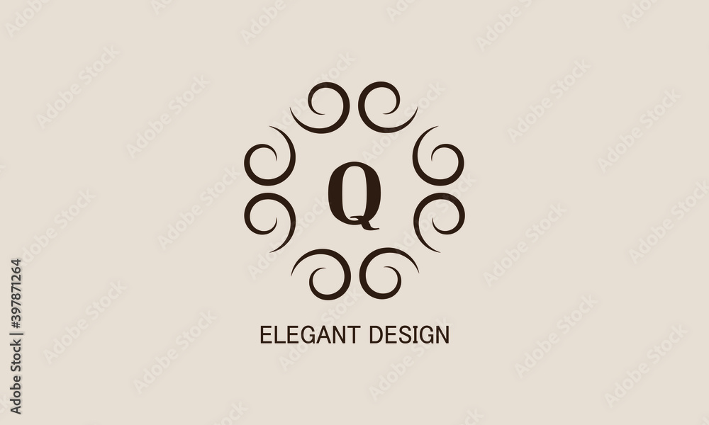 Premium monogram with the letter Q. Logo with the initial. Universal symbol icon vector design. Premium monogram with the letter Q. Logo with the initial. Universal symbol icon vector design.