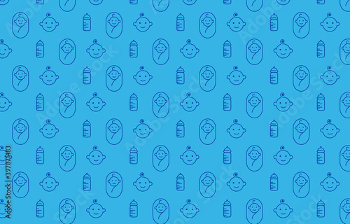 Baby icon pattern design for background and decoration