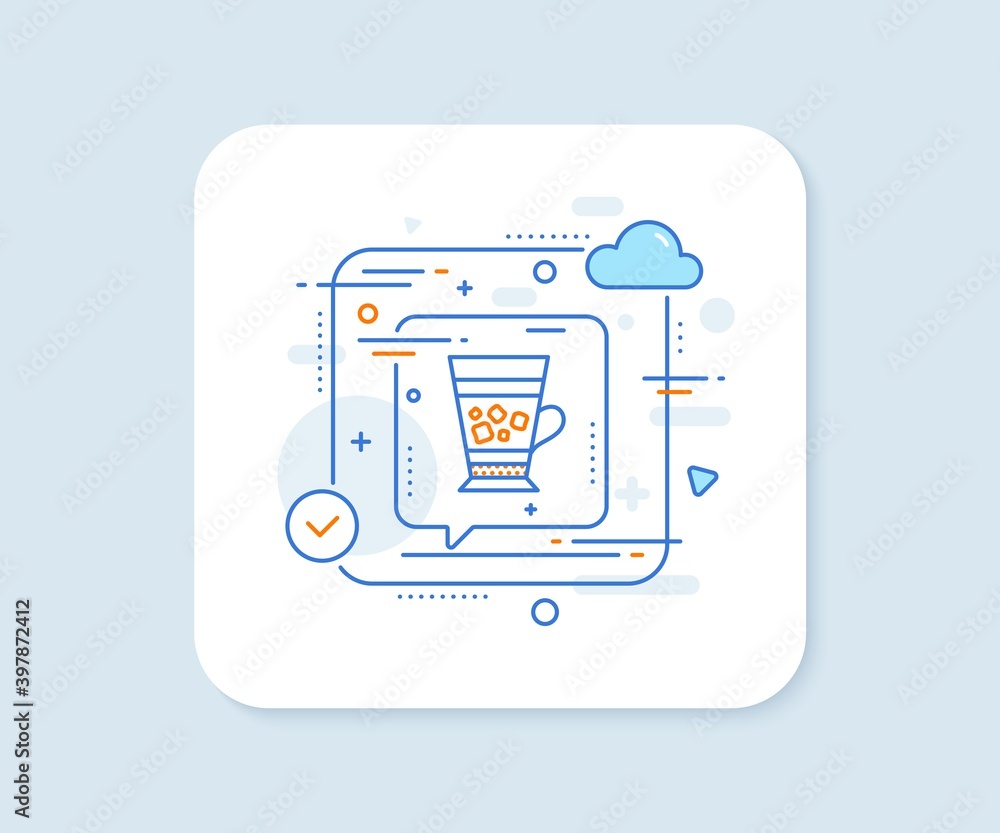 Frappe coffee icon. Abstract vector button. Cold drink sign. Beverage symbol. Frappe line icon. Speech bubble concept. Vector Frappe coffee icon. Abstract vector button. Cold drink sign. Beverage symbol. Frappe line icon. Speech bubble concept. Vector