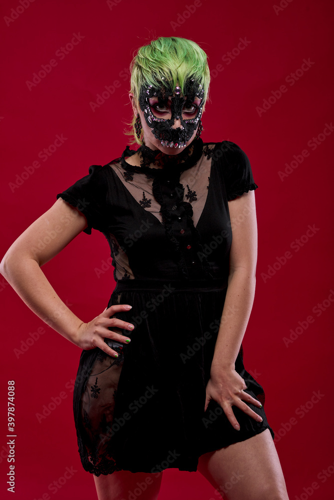 Woman dressed in gothic clothes, scary halloween Woman dressed in gothic clothes, scary halloween