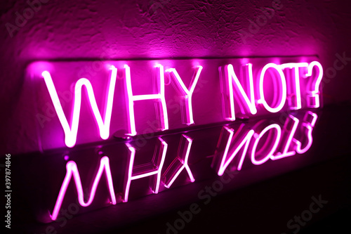 Pink neon sign why not?. Trendy style. Neon sign. Custom neon. Home decor.