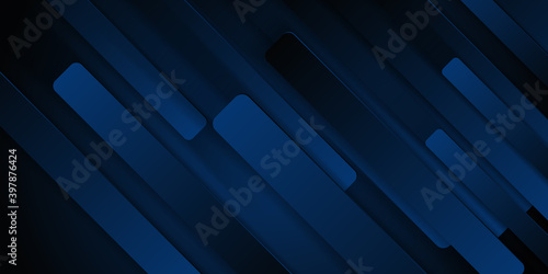Modern dark blue 3d overlap background. Abstract 3d dark blue background with a combination of black shadow overlap style graphic design element 