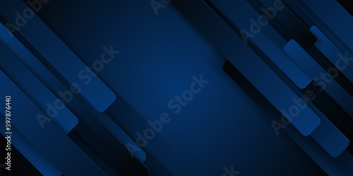Modern dark blue 3d overlap background. 
Abstract 3d dark blue background with a combination of black shadow overlap style graphic design element 