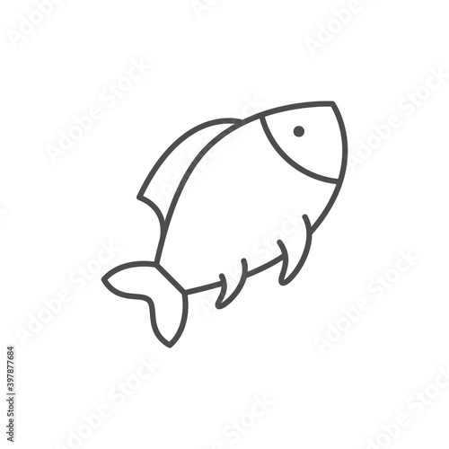 Fish line icon and seafood concept