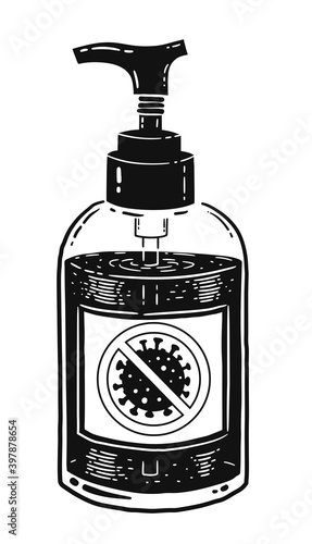 Illustration of sanitizer bottle