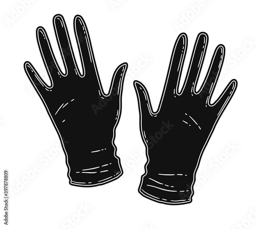 Vector illustration of rubber gloves