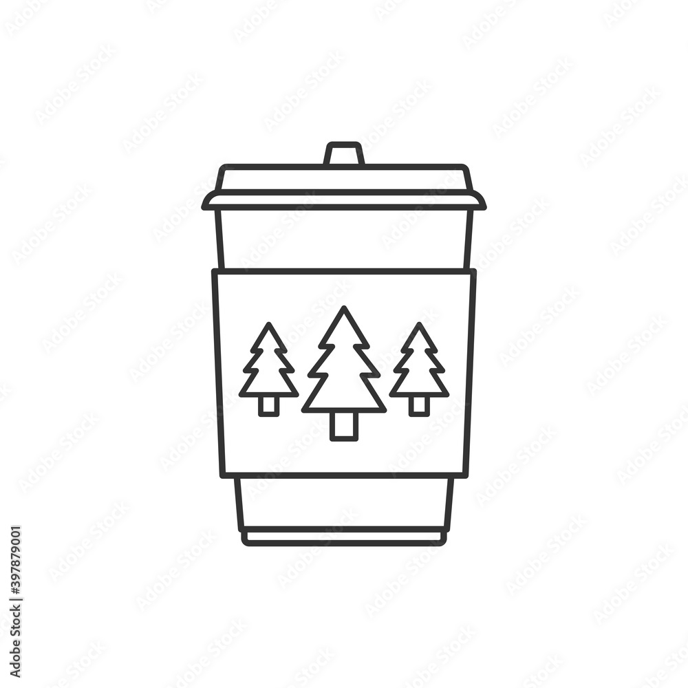 Christmas cup icon isolated on white background. Coffee symbol modern, simple, vector, icon for website design, mobile app, ui. Vector Illustration Christmas cup icon isolated on white background. Coffee symbol modern, simple, vector, icon for website design, mobile app, ui. Vector Illustration