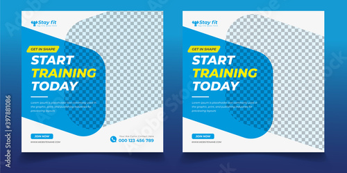 Pushing your limit fitness center Instagram template,Gym fitness and workout social media banner post,Gym Fitness social media post design template,Fitness square social media post, web banner templat