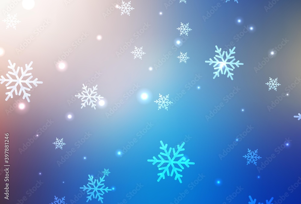 Light Blue, Yellow vector backdrop in holiday style.