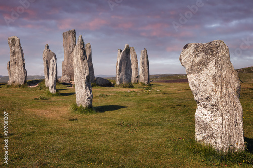 Callanish menhirs, prehistoric sites, stone circle on the Isle of Lewis, in the outer Hebrides, Scotland