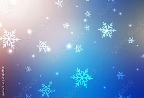 Light Blue  Yellow vector backdrop in holiday style.
