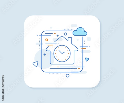 Time management line icon. Abstract vector button. Clock sign. Watch symbol. Time line icon. Home concept badge. Vector © blankstock
