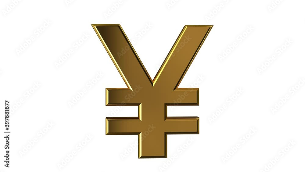 4K_3D animation seamless loop of a golden yen symbol rotates isolated on a green chroma key. 4K resolution. 4K_3D animation seamless loop of a golden yen symbol rotates isolated on a green chroma key. 4K resolution.