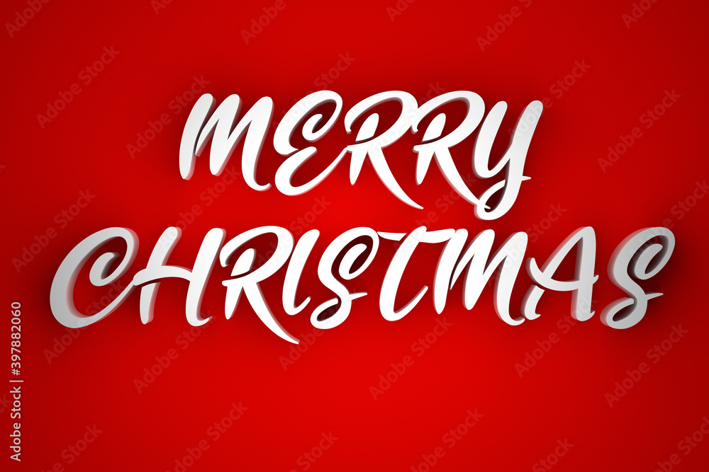 Text Merry Christmas on red background