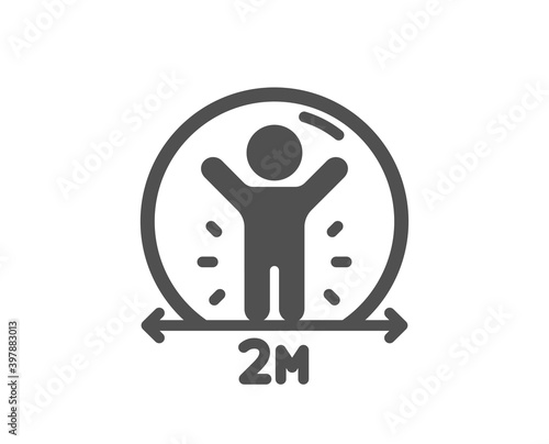 Social distance icon. People isolation sign. Prevention rules symbol. Quality design element. Flat style social distance icon. Editable stroke. Vector