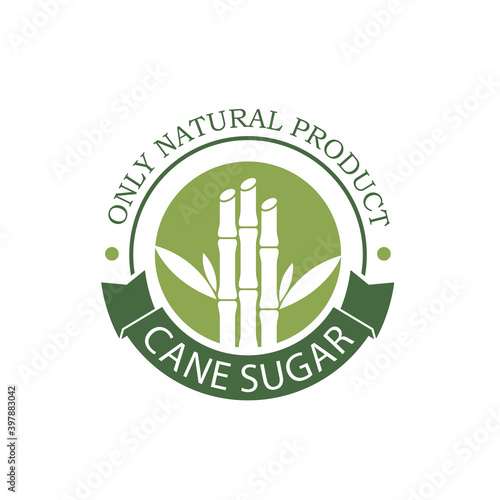 cane sugar production emblem isolated on white background