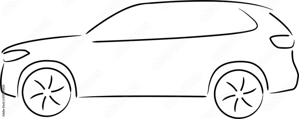 A simple sketch of a large SUV - obrazy, fototapety, plakaty 